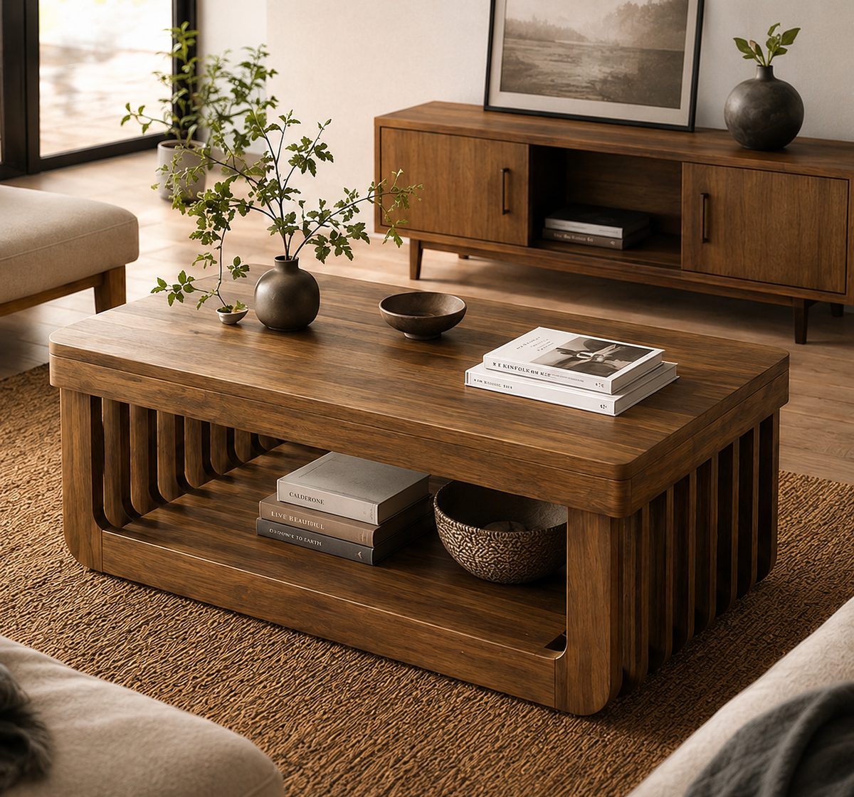 Table Basse Kiyoshi – Effet Bois 120 cm