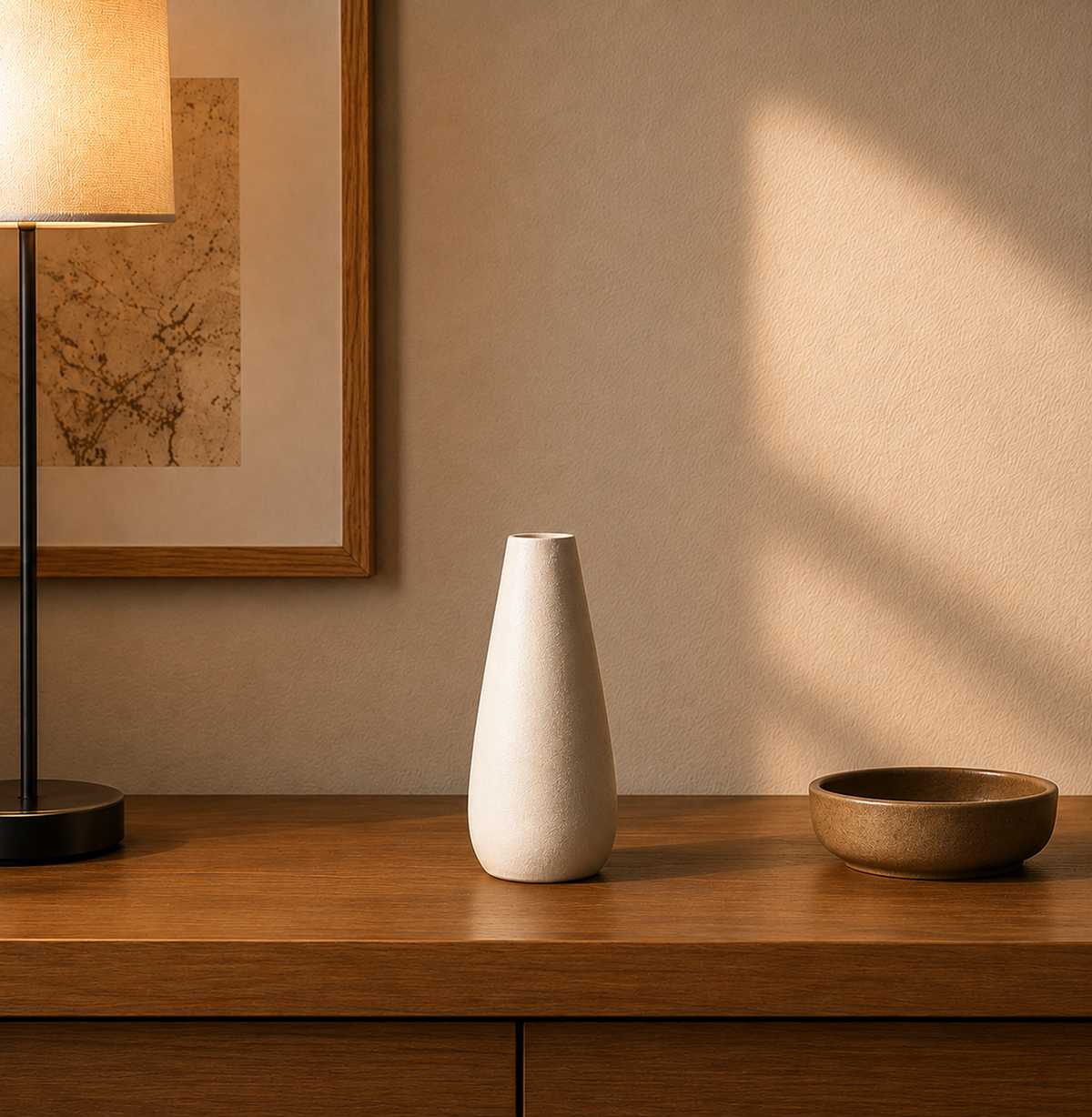 Vase Yūgen en céramique blanc cassé – 16 cm