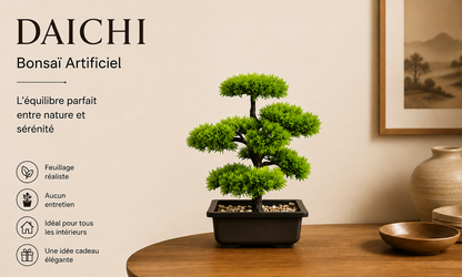 Bonsaï artificiel Daichi Mavoryu décoration zen Japandi avec feuillage réaliste sans entretien