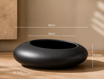 Vase Nami en céramique noire – 26 cm