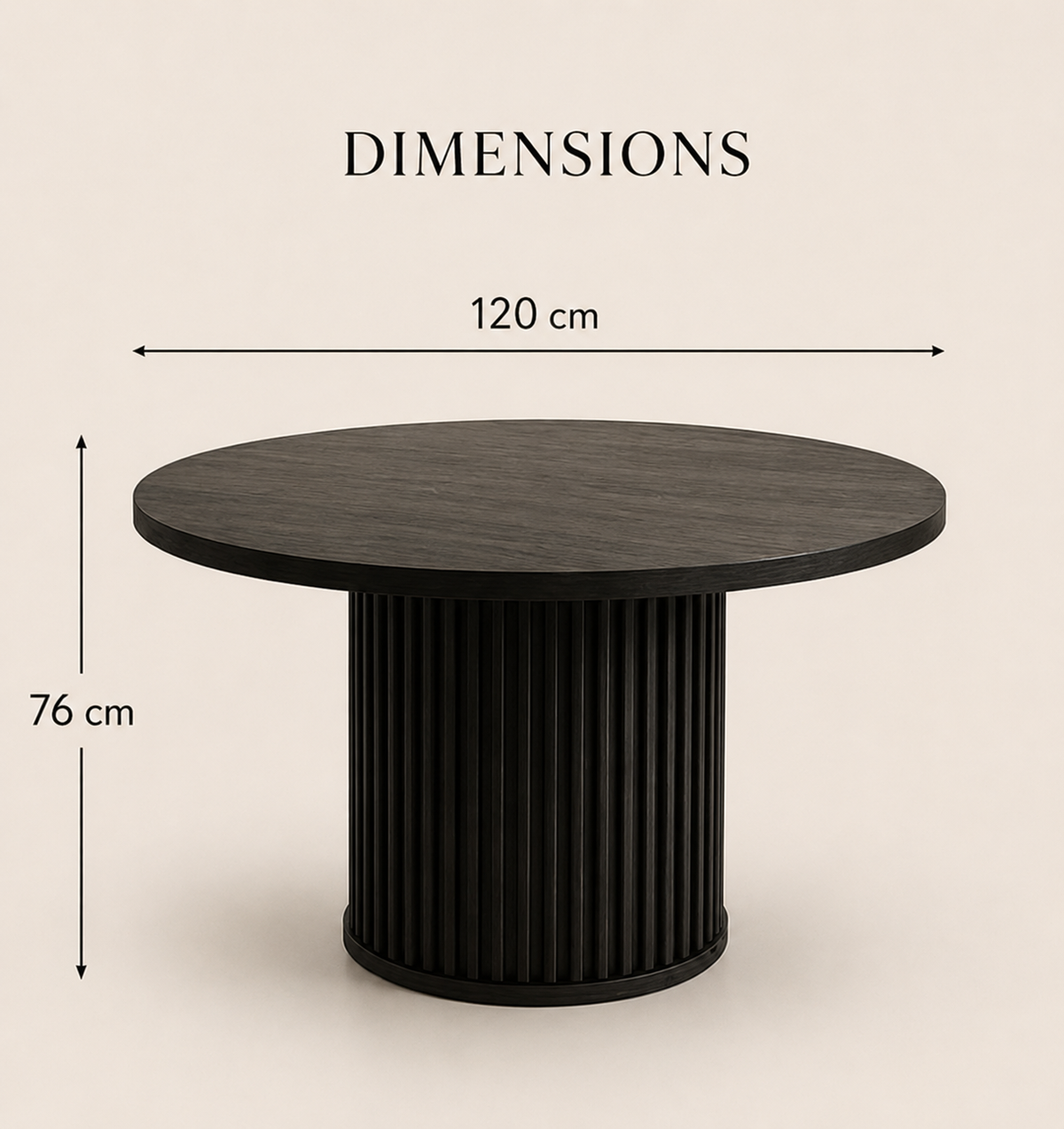 Table Ronde Kuroha – Noire 120 cm
