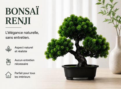 Bonsaï artificiel Renji Mavoryu au feuillage réaliste, plante décorative sans entretien pour intérieur moderne et zen