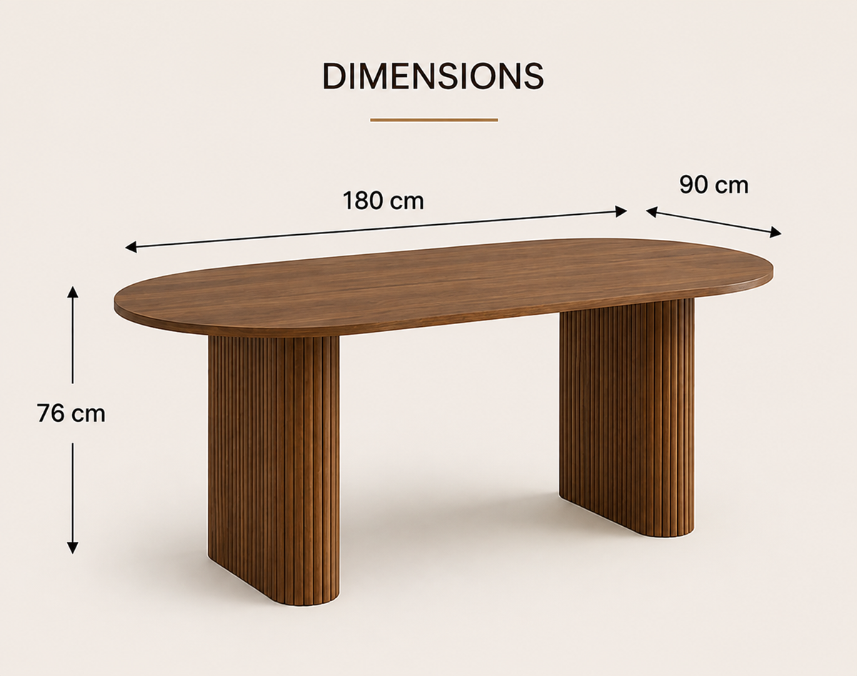 Table Ovale Kaede – Effet Bois 180 cm