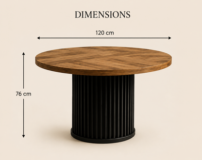 Table Ronde Hinoki – Effet Bois 120 cm