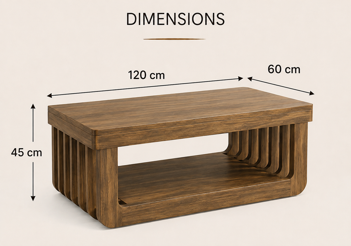 Table Basse Kiyoshi – Effet Bois 120 cm