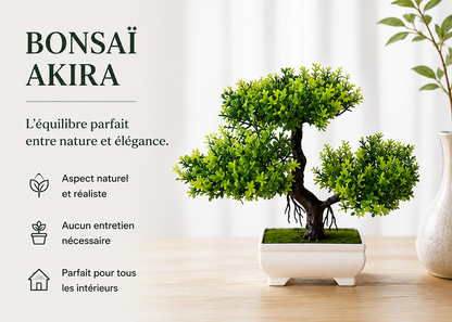 Bonsaï artificiel Akira Mavoryu au feuillage réaliste, plante décorative sans entretien pour intérieur moderne et zen