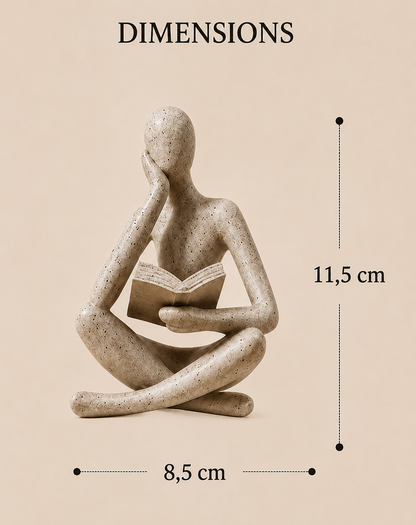 Dimensions de la sculpture Kokoro en résine effet pierre : 11,5 cm de hauteur et 8,5 cm de largeur.