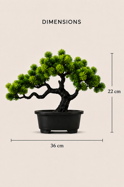 Bonsaï artificiel Kaito – Pin japonais – 22 × 36 cm