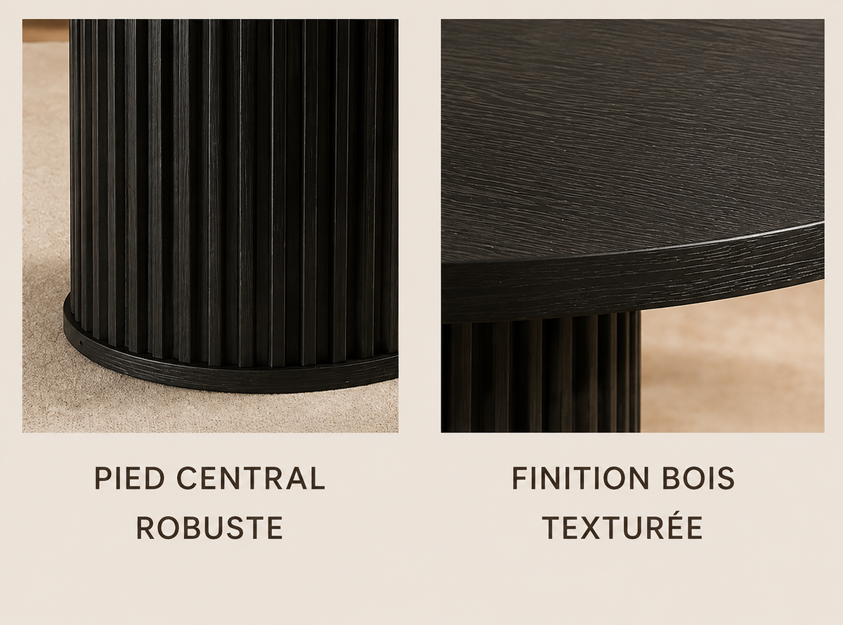 Table Ronde Kuroha – Noire 120 cm